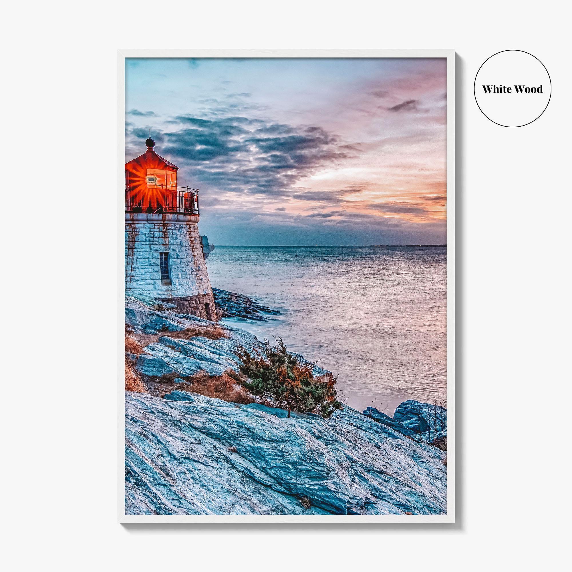 Newport Rhode Island Fine Art Photo Print, Castle Hill Lighthouse Wall Poster, USA