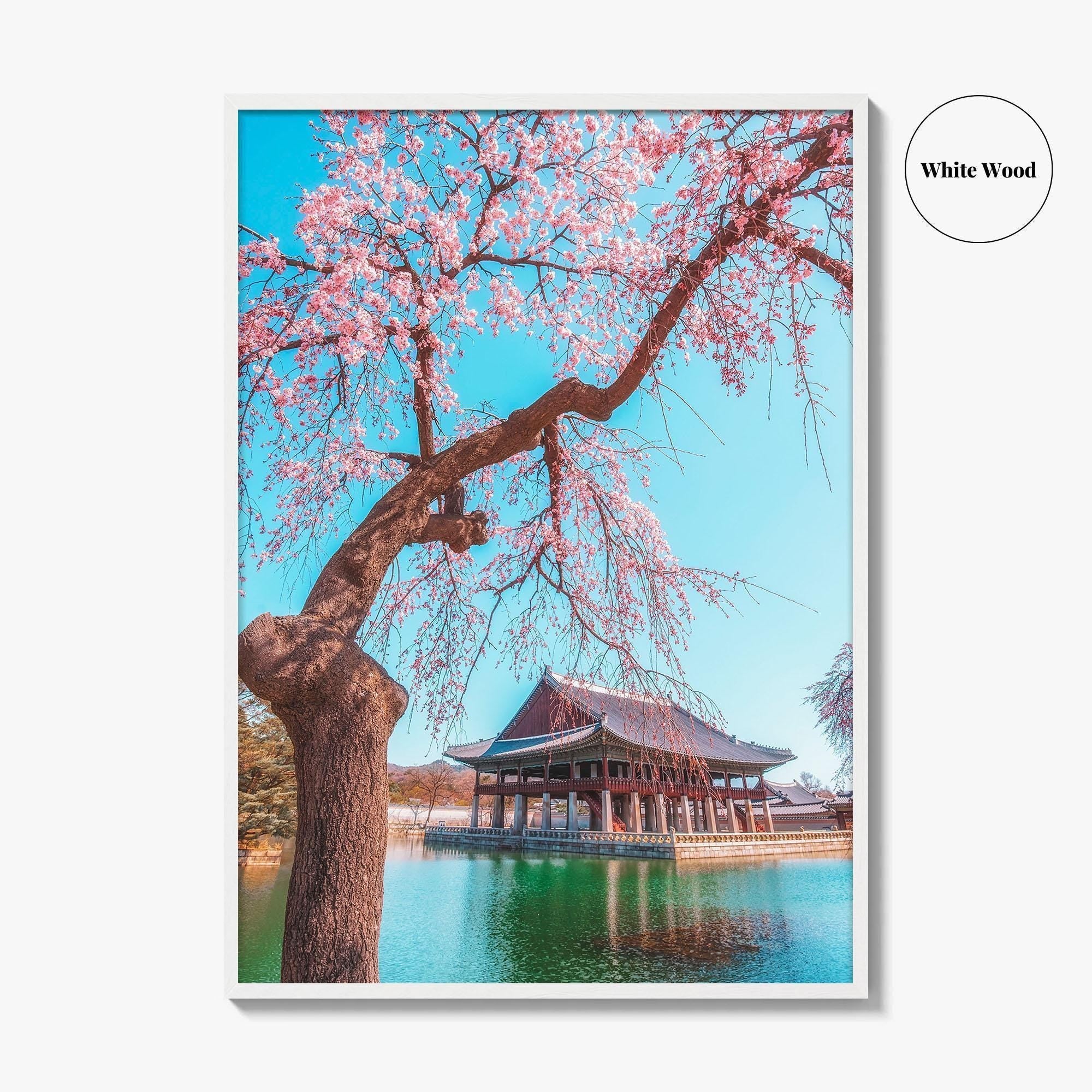 Seoul Fine Art Photo Print, Gyeongbokgung Palace, Cherry Blossom, South Korea Wall Decor Poster