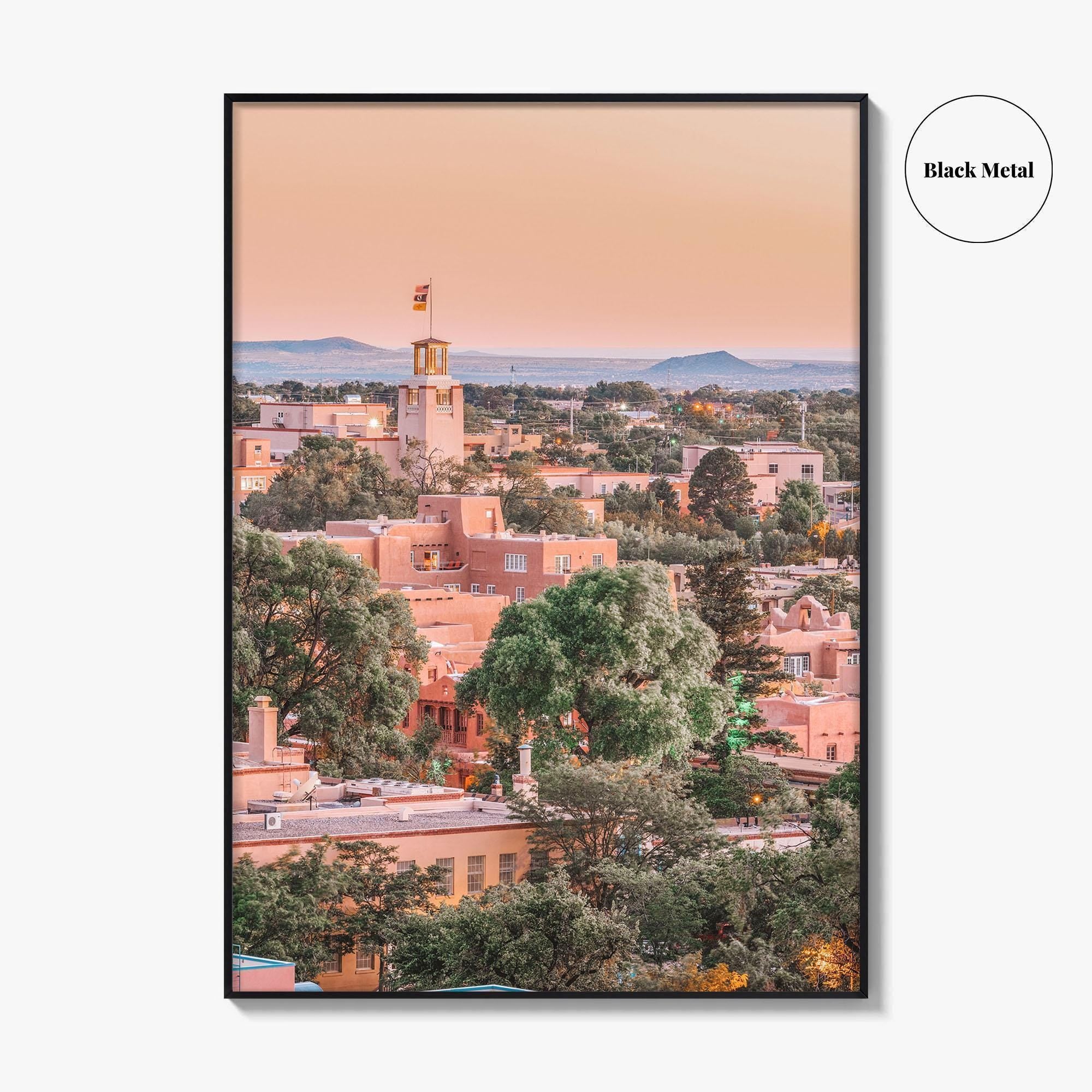 Santa Fe Skyline Fine Art Photo Print, New Mexico USA Downtown, Wall Decor Poster