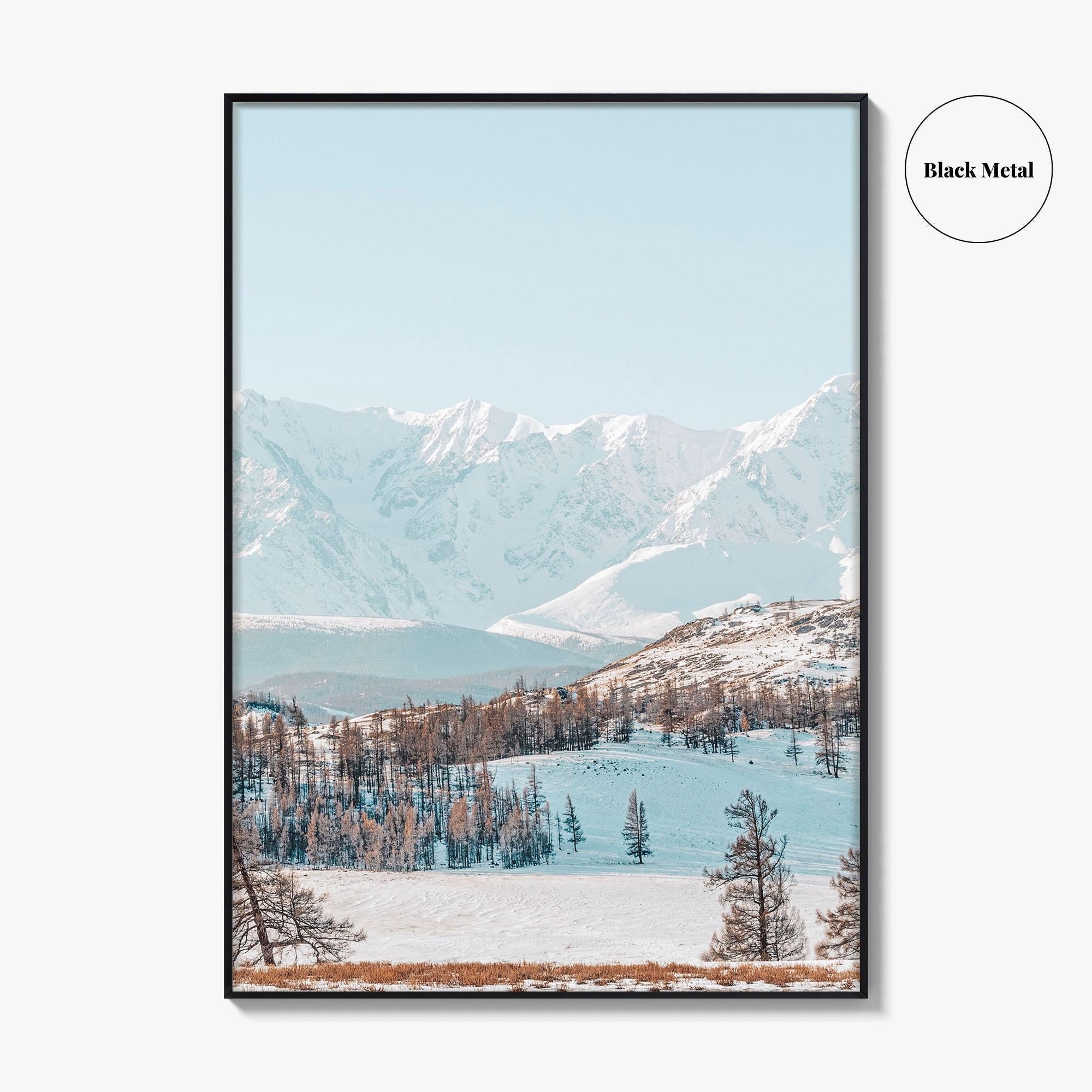 Mongolia Fine Art Photo Print, Altai Mountains, Snowy Steppe, Wall Art Poster
