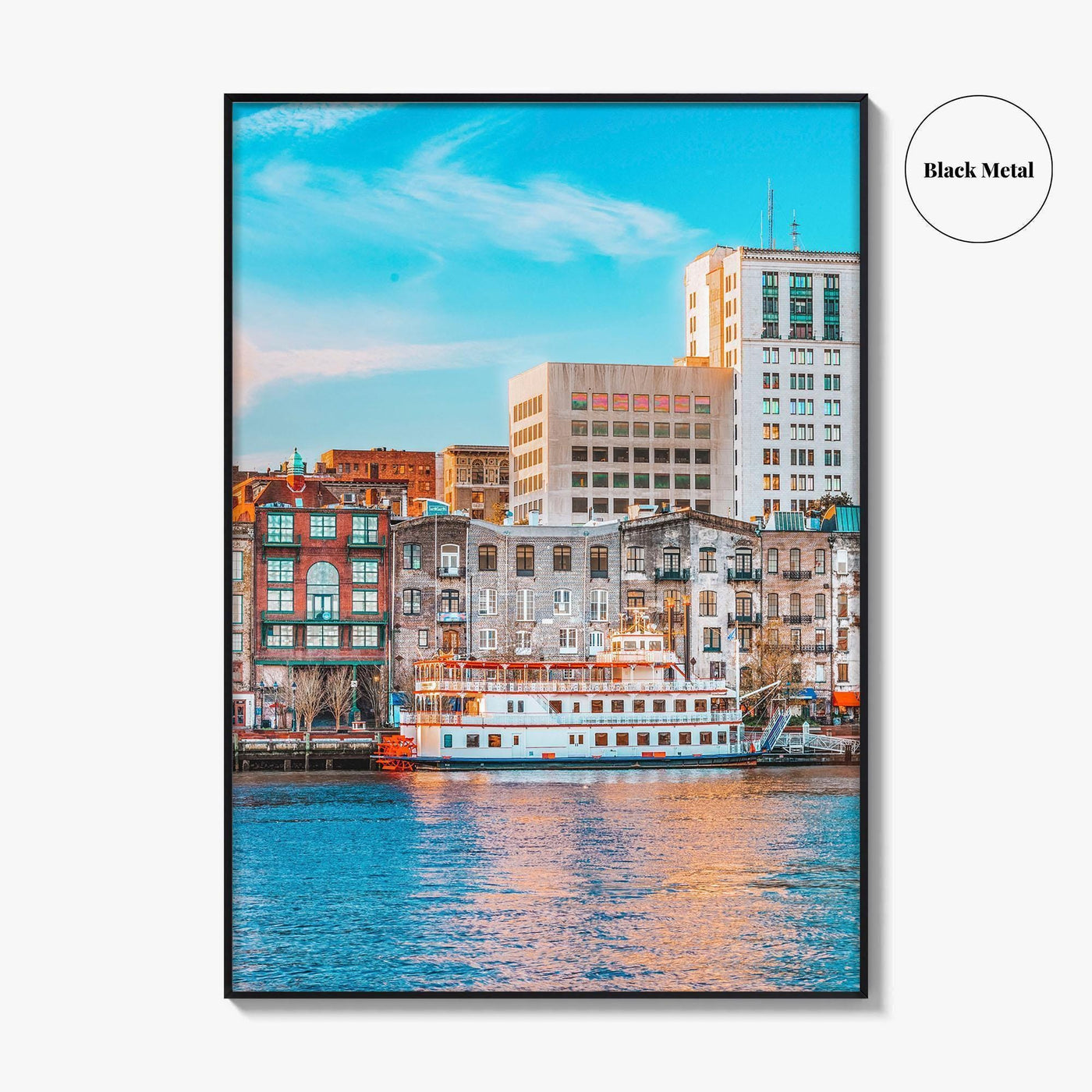 Savannah Skyline Fine Art Photo Print, GA USA Riverfront, Wall Art Poster