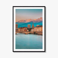 Grenoble Skyline Fine Art Photo Print, Wall Art Poster, Isère, French Alps