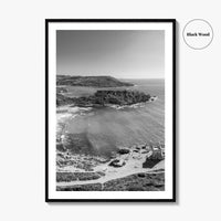 Malta Black and White Fine Art Photo Print, Golden Bay Beach, Mellieha, Coastal Poster