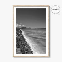 Oahu Black and White Fine Art Photo Print, Waimanalo Beach, Hawaii Aerial Poster, USA