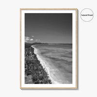 Oahu Black and White Fine Art Photo Print, Waimanalo Beach, Hawaii Aerial Poster, USA