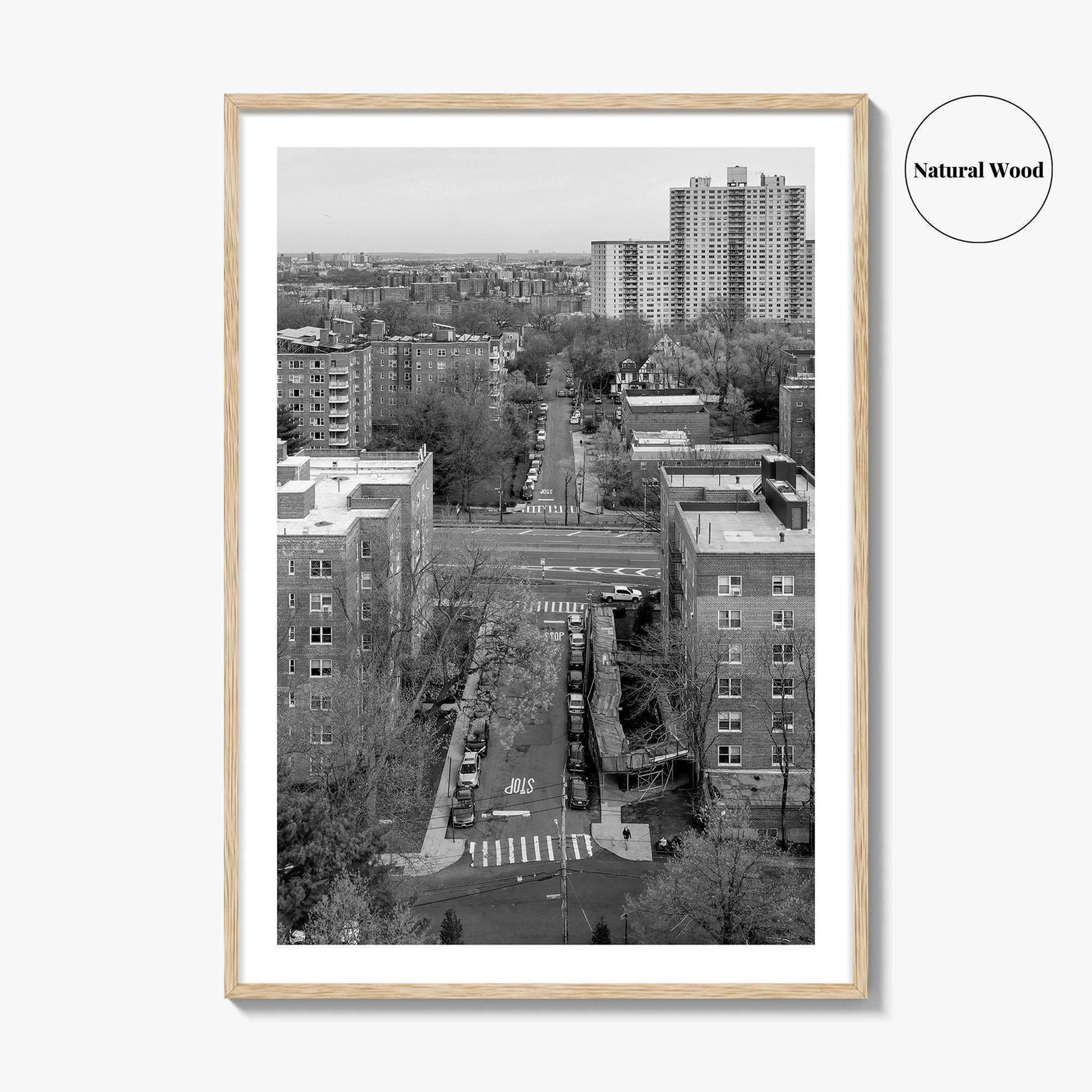 The Bronx Black and White Fine Art Photo Print, Spuyten Duyvil Aerial, NYC Poster