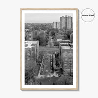 The Bronx Black and White Fine Art Photo Print, Spuyten Duyvil Aerial, NYC Poster