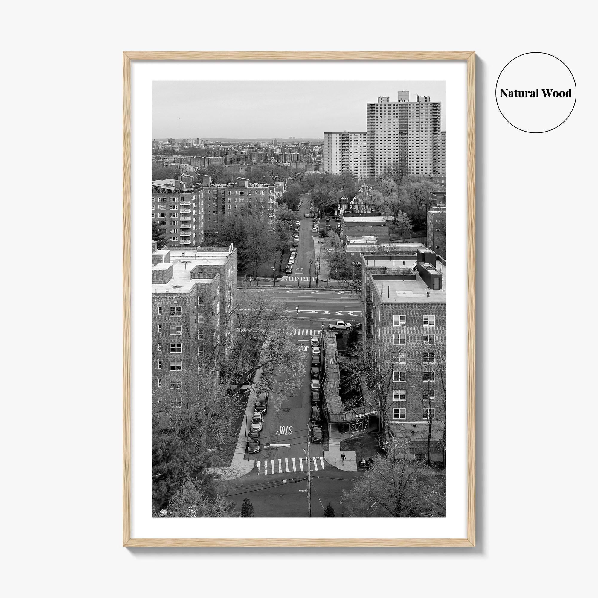The Bronx Black and White Fine Art Photo Print, Spuyten Duyvil Aerial, NYC Poster