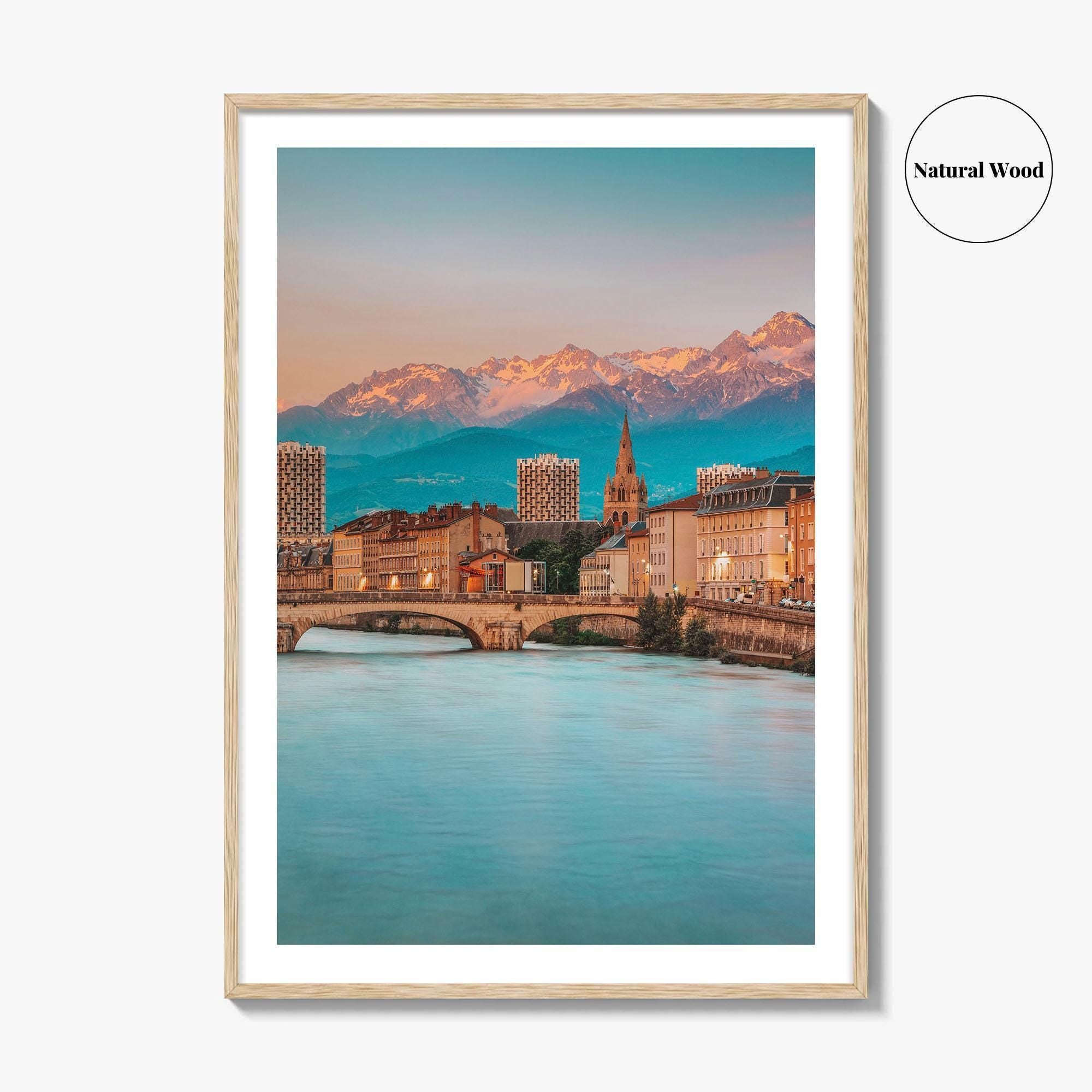 Grenoble Skyline Fine Art Photo Print, Wall Art Poster, Isère, French Alps