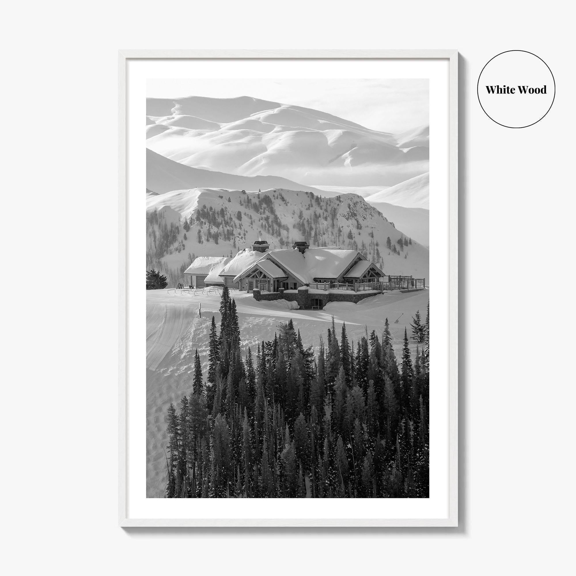 Sun Valley Black and White Fine Art Photo Print, Idaho, Ketchum, USA Wall Decor