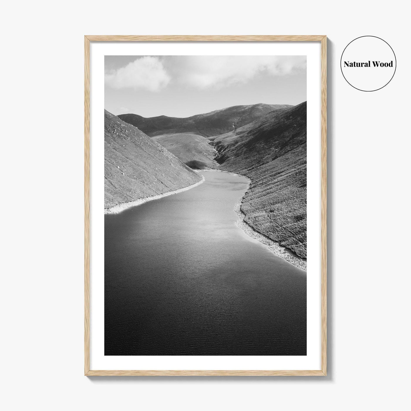 Northern Ireland Black and White Fine Art Photo Print, Mourne Mountains Silent Valley Poster