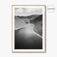 Northern Ireland Black and White Fine Art Photo Print, Mourne Mountains Silent Valley Poster
