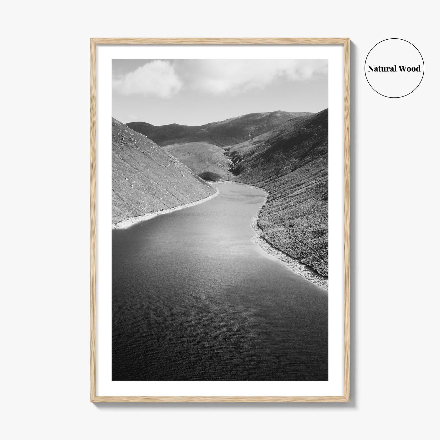 Northern Ireland Black and White Fine Art Photo Print, Mourne Mountains Silent Valley Poster