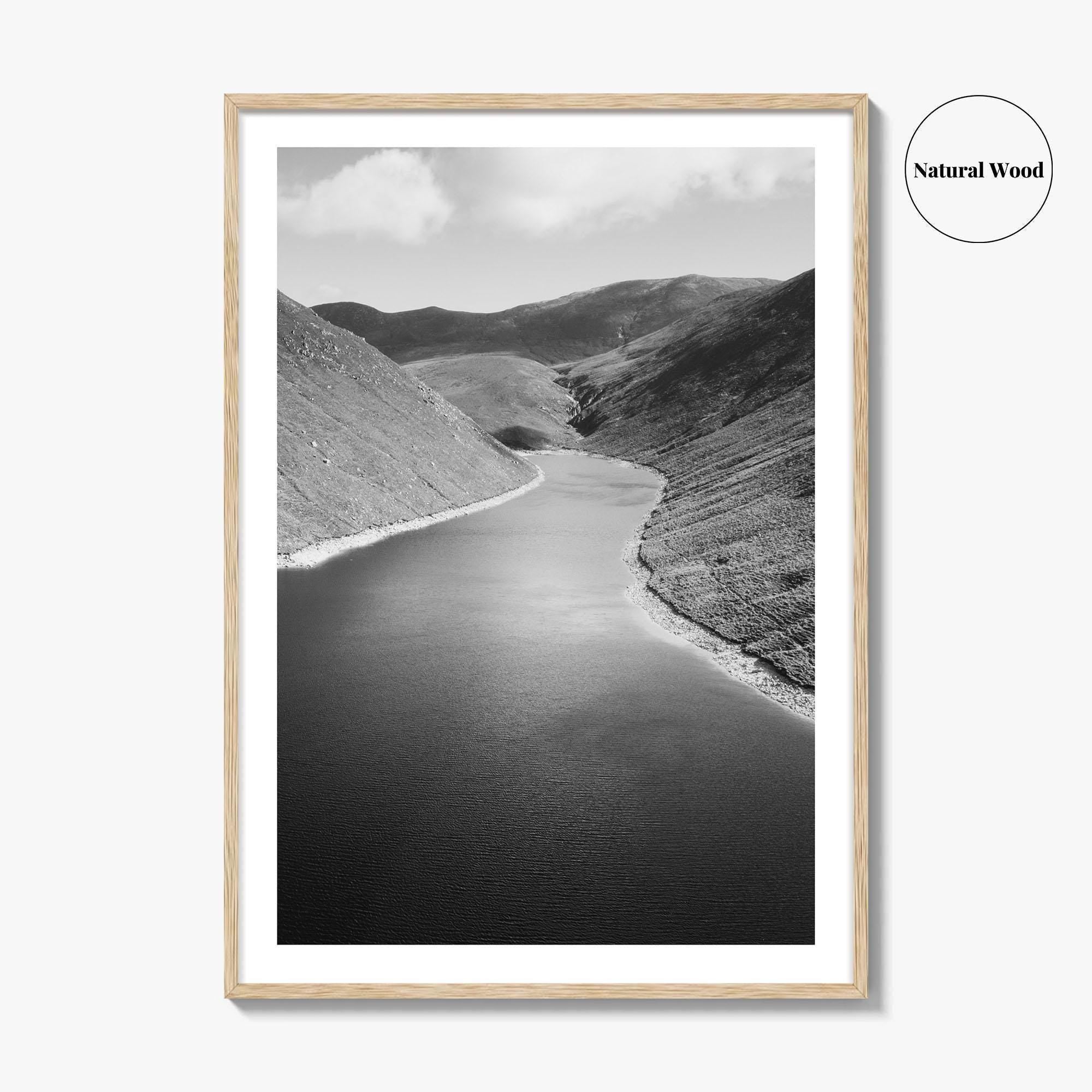 Northern Ireland Black and White Fine Art Photo Print, Mourne Mountains Silent Valley Poster