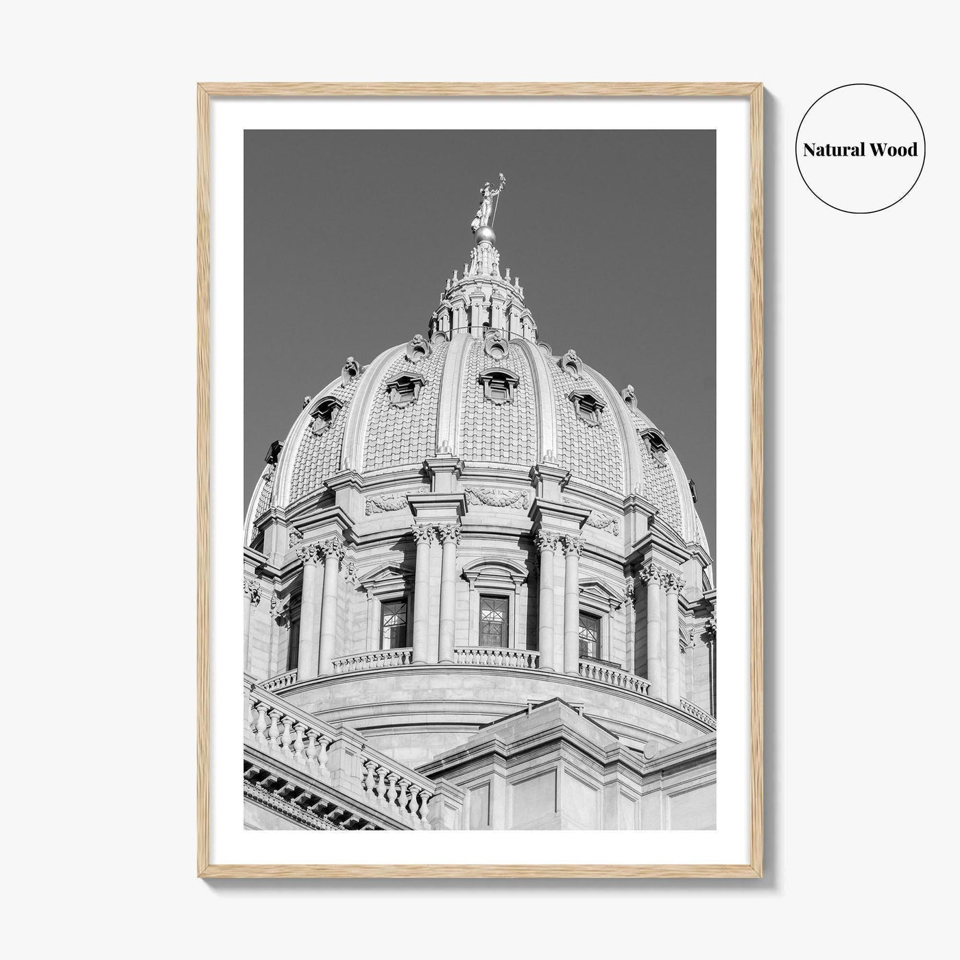 Harrisburg Black and White Fine Art Photo Print, Pennsylvania Capitol Dome Poster, PA Poster