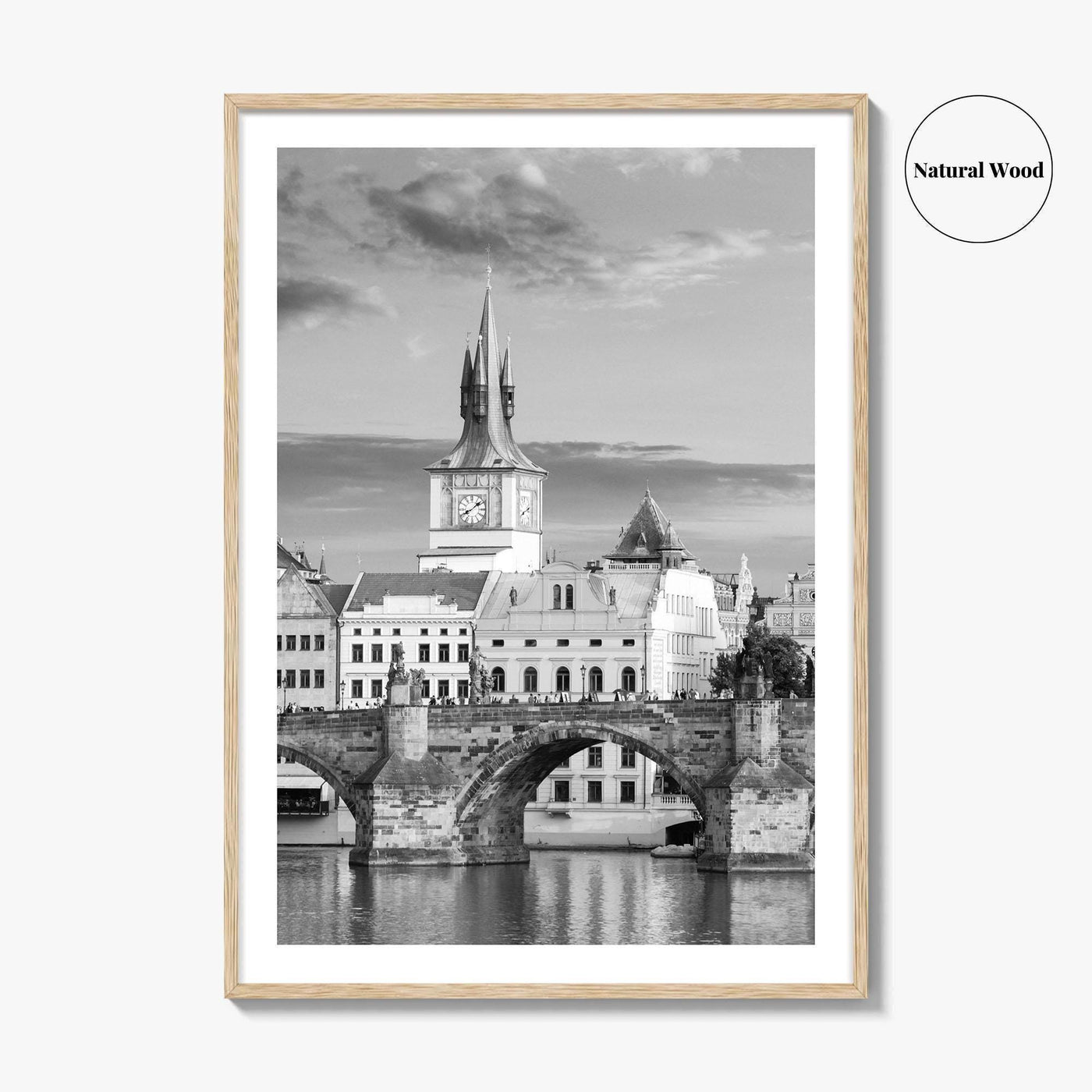 Prague Black and White Fine Art Photo Print, Charles Bridge, Czech Republic, Praha, Poster