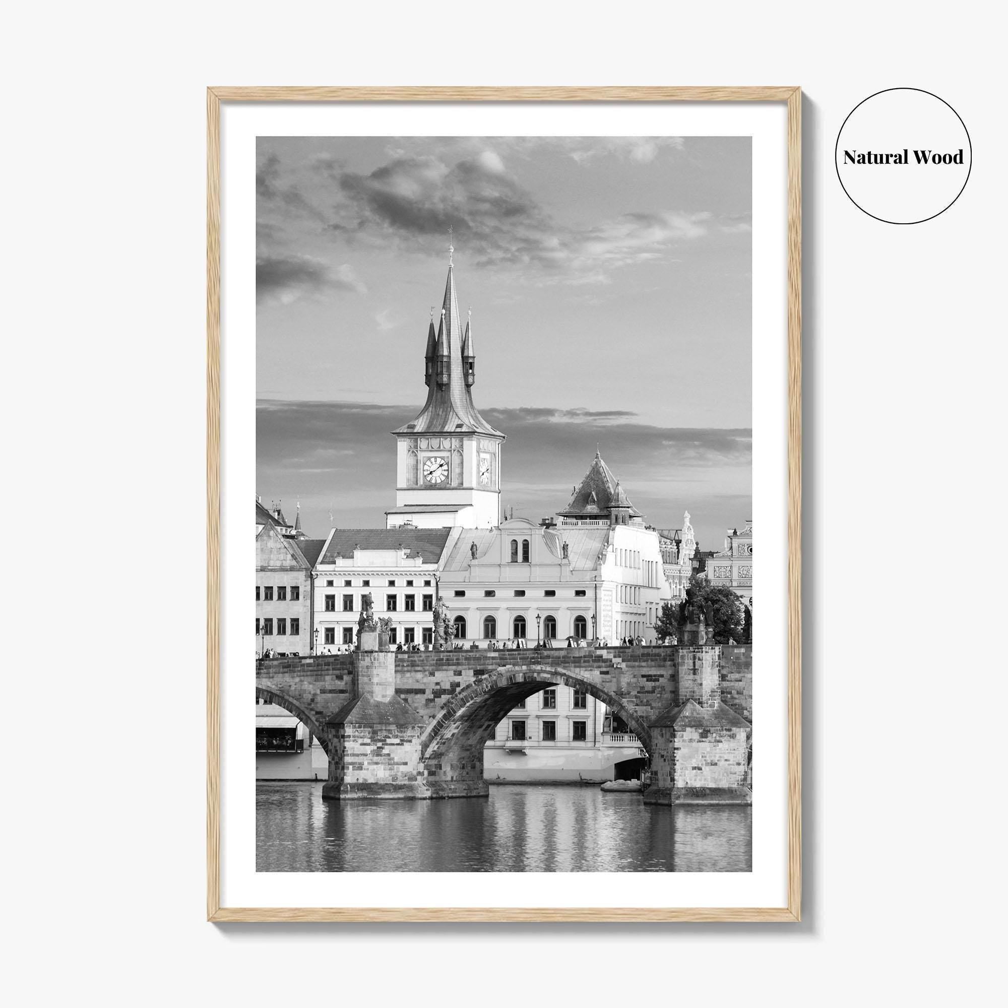 Prague Black and White Fine Art Photo Print, Charles Bridge, Czech Republic, Praha, Poster