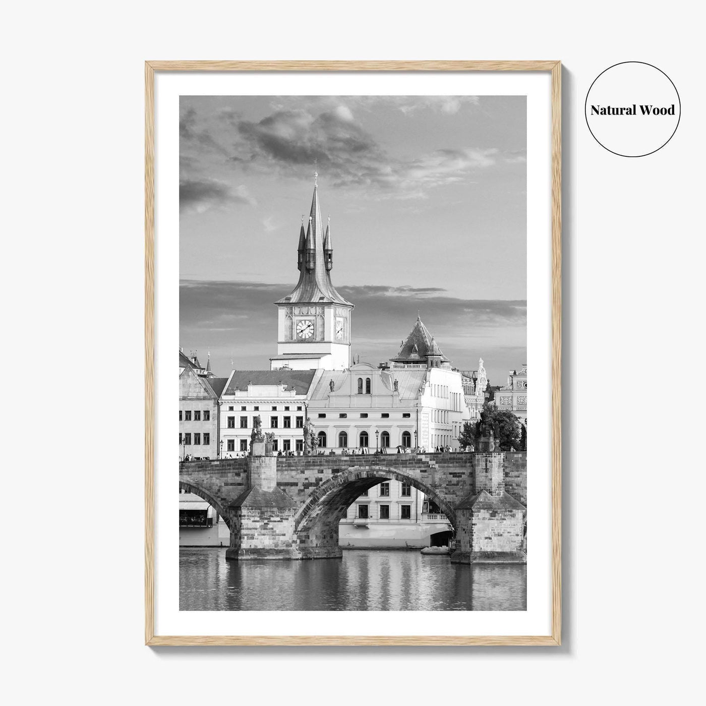 Prague Black and White Fine Art Photo Print, Charles Bridge, Czech Republic, Praha, Poster