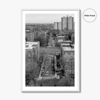 The Bronx Black and White Fine Art Photo Print, Spuyten Duyvil Aerial, NYC Poster