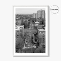 The Bronx Black and White Fine Art Photo Print, Spuyten Duyvil Aerial, NYC Poster