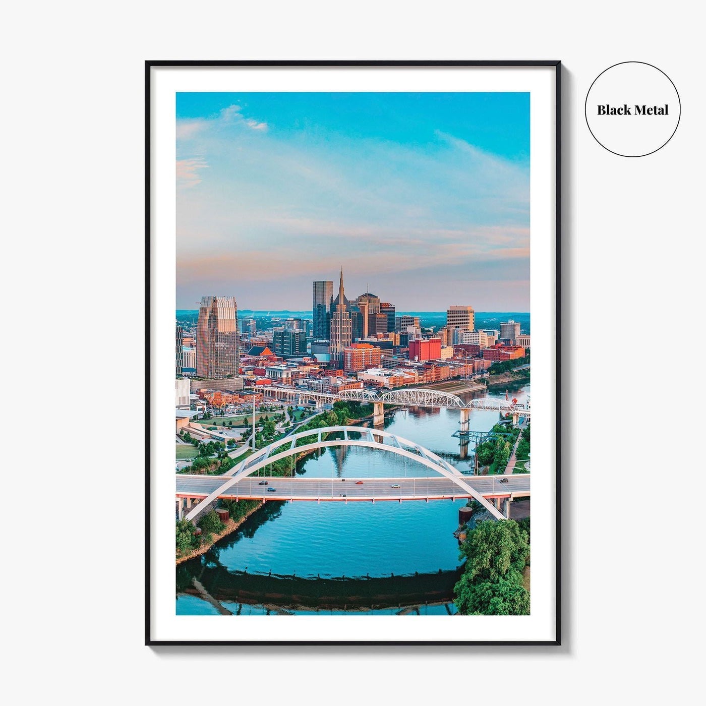 Nashville Skyline Fine Art Photo Print, Tennessee TN Aerial Wall Decor Poster, USA