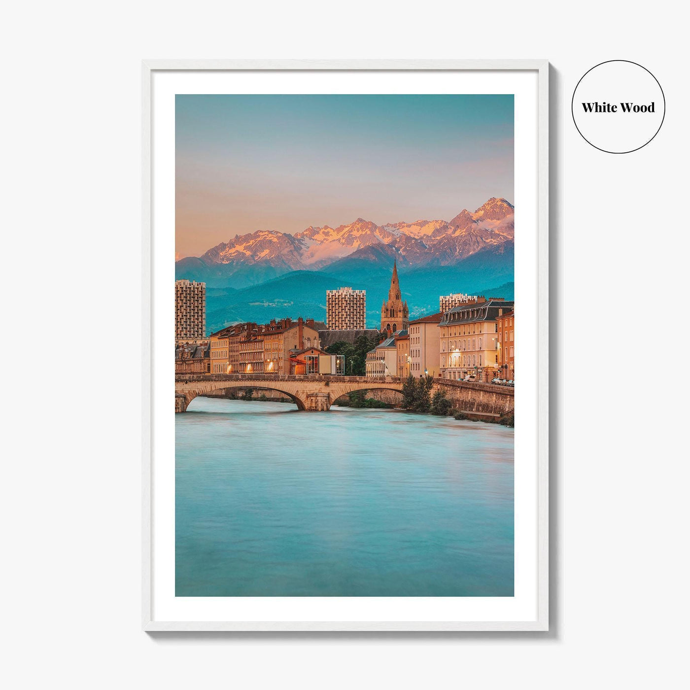 Grenoble Skyline Fine Art Photo Print, Wall Art Poster, Isère, French Alps