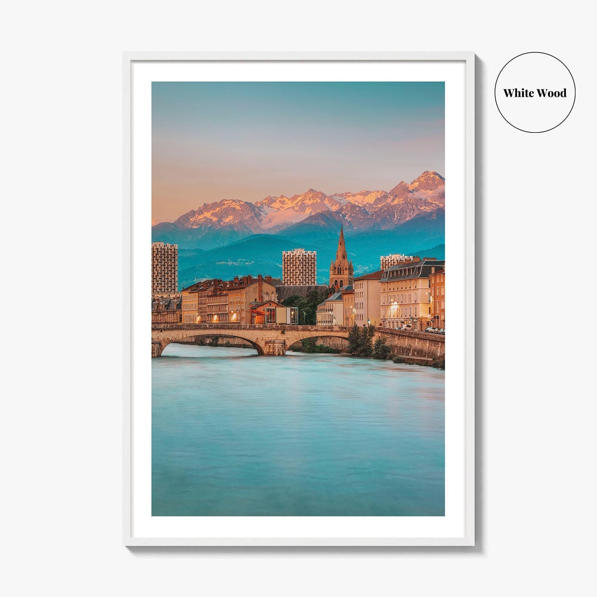 Grenoble Skyline Fine Art Photo Print, Wall Art Poster, Isère, French Alps