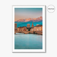 Grenoble Skyline Fine Art Photo Print, Wall Art Poster, Isère, French Alps