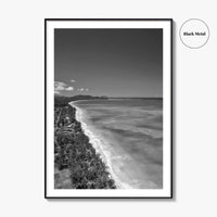 Oahu Black and White Fine Art Photo Print, Waimanalo Beach, Hawaii Aerial Poster, USA