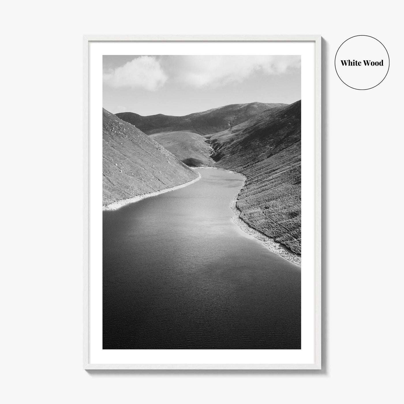 Northern Ireland Black and White Fine Art Photo Print, Mourne Mountains Silent Valley Poster