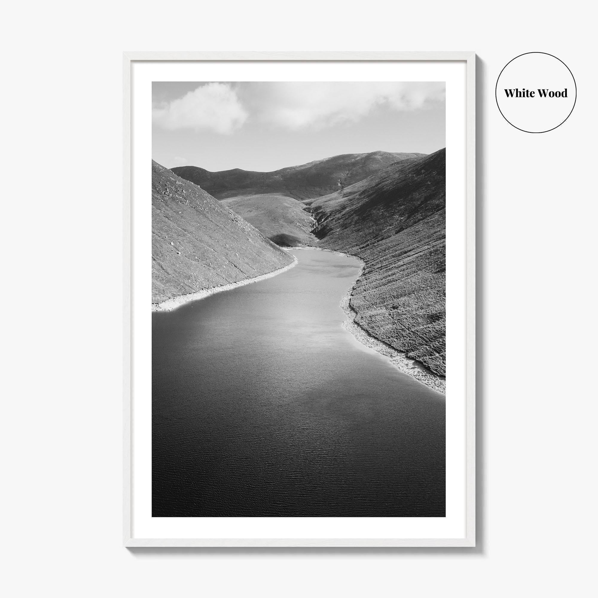 Northern Ireland Black and White Fine Art Photo Print, Mourne Mountains Silent Valley Poster