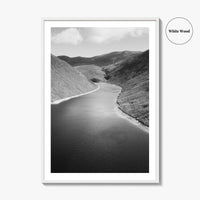 Northern Ireland Black and White Fine Art Photo Print, Mourne Mountains Silent Valley Poster