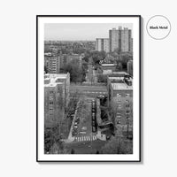The Bronx Black and White Fine Art Photo Print, Spuyten Duyvil Aerial, NYC Poster