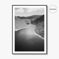 Northern Ireland Black and White Fine Art Photo Print, Mourne Mountains Silent Valley Poster