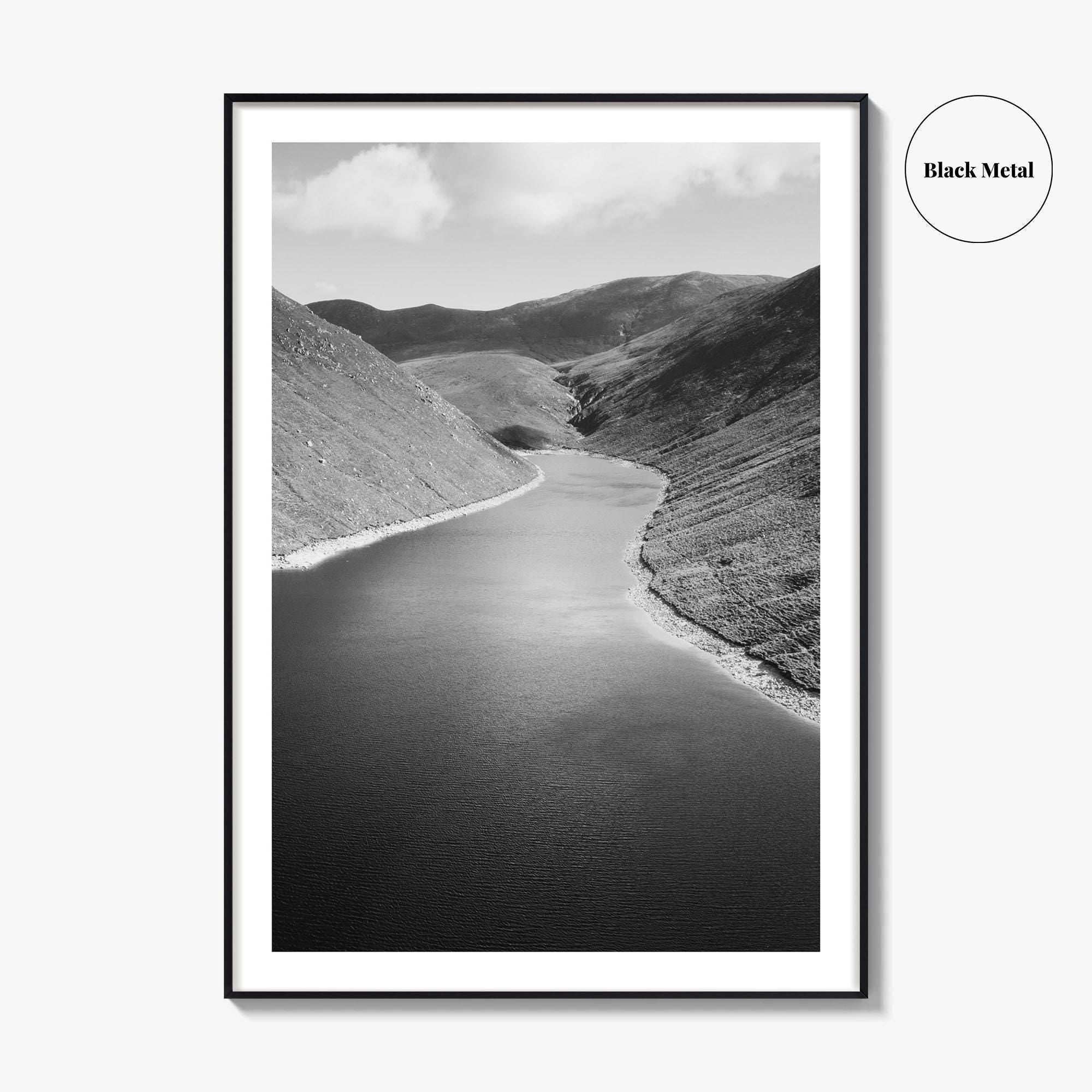 Northern Ireland Black and White Fine Art Photo Print, Mourne Mountains Silent Valley Poster
