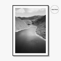 Northern Ireland Black and White Fine Art Photo Print, Mourne Mountains Silent Valley Poster