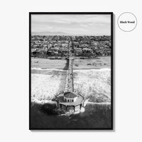 Manhattan Beach Black and White Fine Art Photo Print, California Pier, Los Angeles, USA