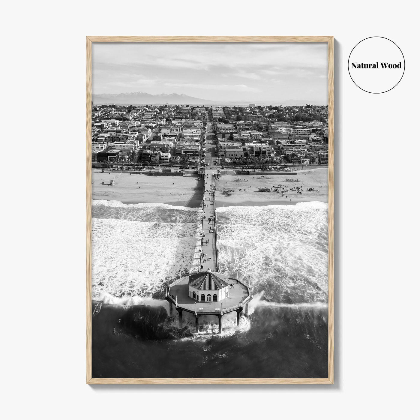 Manhattan Beach Black and White Fine Art Photo Print, California Pier, Los Angeles, USA