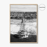 Manhattan Beach Black and White Fine Art Photo Print, California Pier, Los Angeles, USA