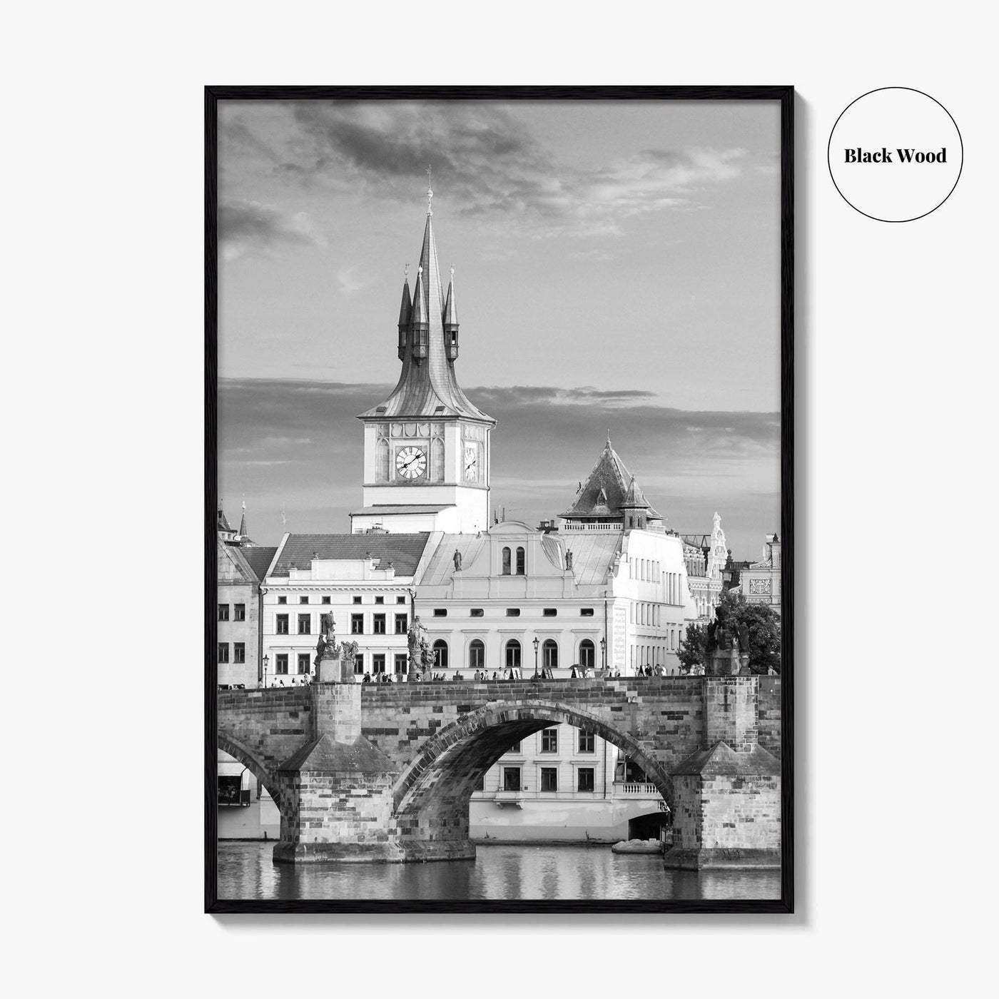 Prague Black and White Fine Art Photo Print, Charles Bridge, Czech Republic, Praha, Poster