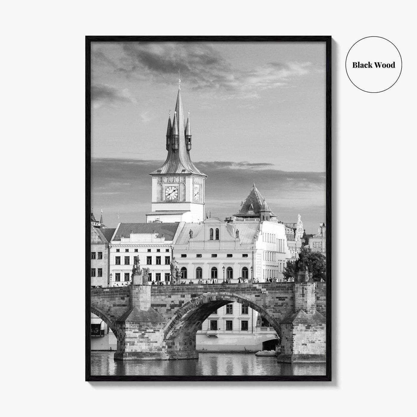 Prague Black and White Fine Art Photo Print, Charles Bridge, Czech Republic, Praha, Poster