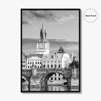 Prague Black and White Fine Art Photo Print, Charles Bridge, Czech Republic, Praha, Poster