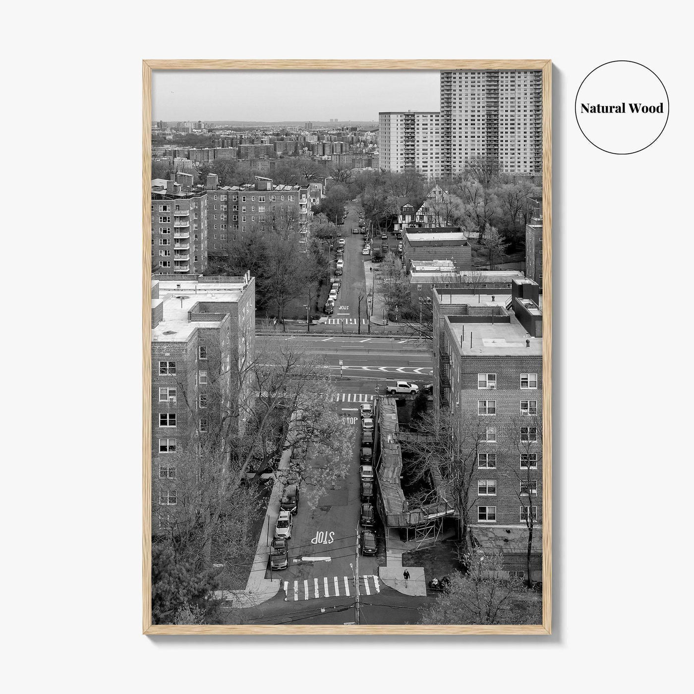 The Bronx Black and White Fine Art Photo Print, Spuyten Duyvil Aerial, NYC Poster