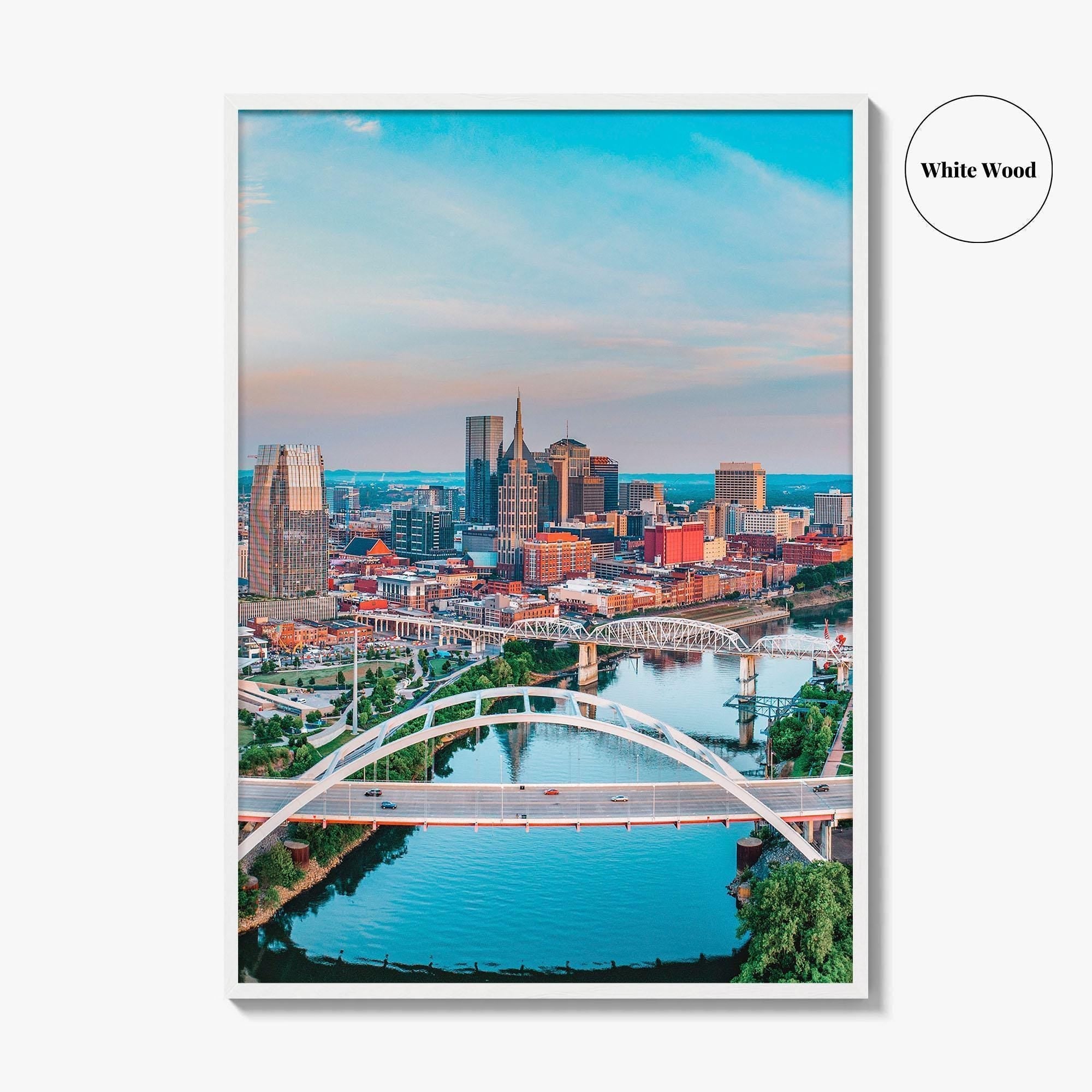 Nashville Skyline Fine Art Photo Print, Tennessee TN Aerial Wall Decor Poster, USA