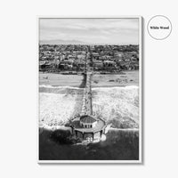 Manhattan Beach Black and White Fine Art Photo Print, California Pier, Los Angeles, USA