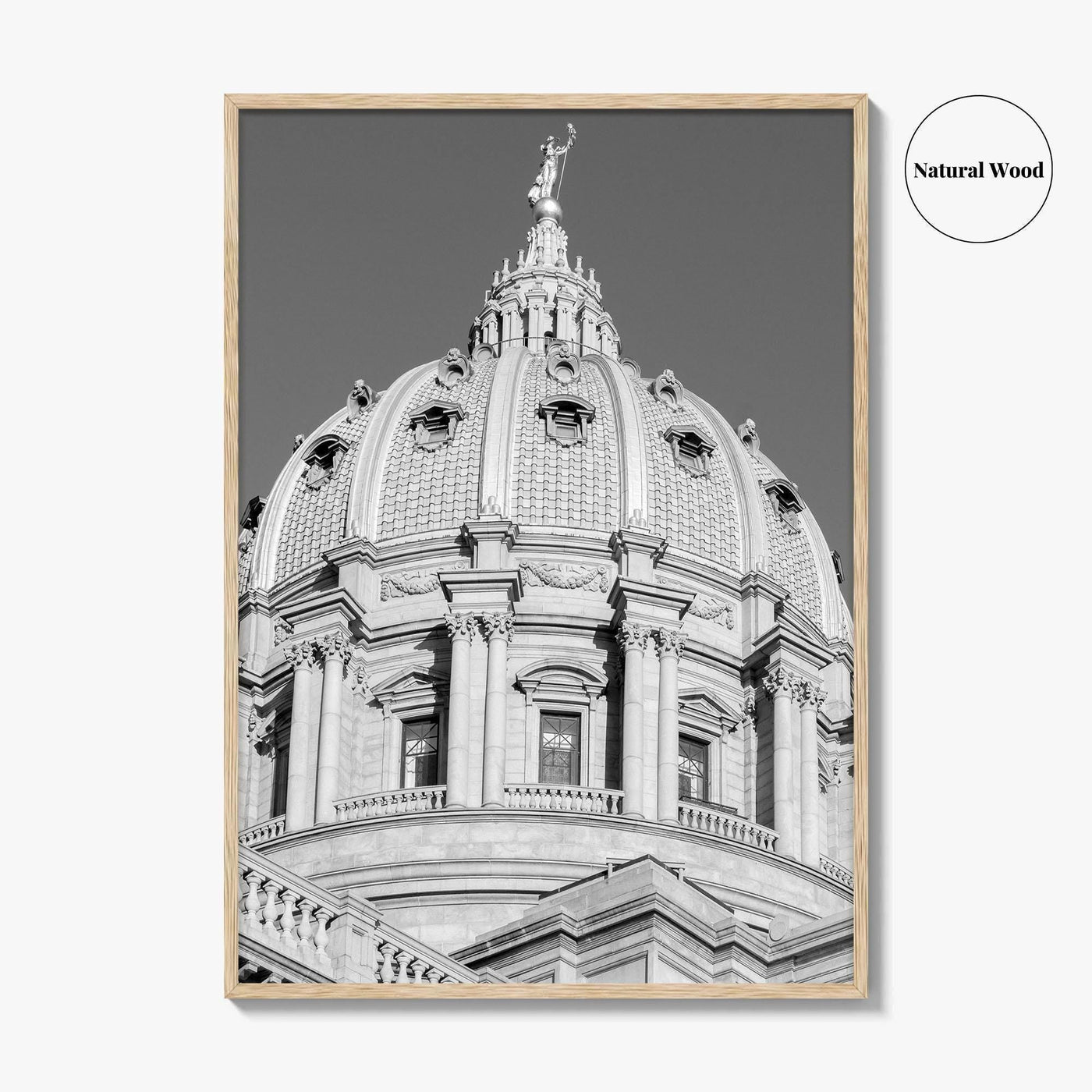 Harrisburg Black and White Fine Art Photo Print, Pennsylvania Capitol Dome Poster, PA Poster