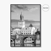 Prague Black and White Fine Art Photo Print, Charles Bridge, Czech Republic, Praha, Poster