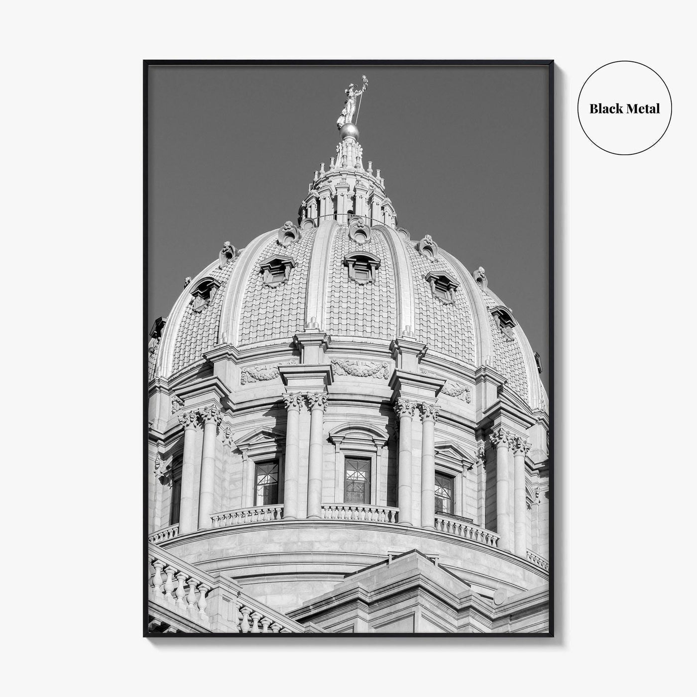 Harrisburg Black and White Fine Art Photo Print, Pennsylvania Capitol Dome Poster, PA Poster