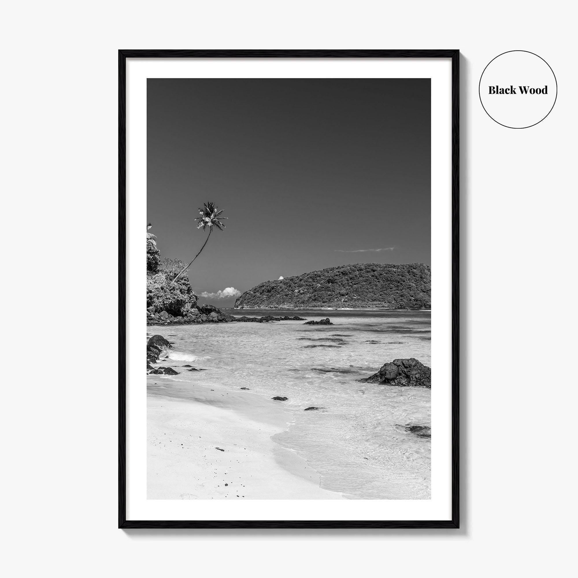 Lalomanu Beach Black and White Fine Art Photo Print, Samoa, Upolu, Wall Poster