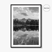 Rocky Mountain Black and White Fine Art Photo Print, Sprague Lake Colorado Poster